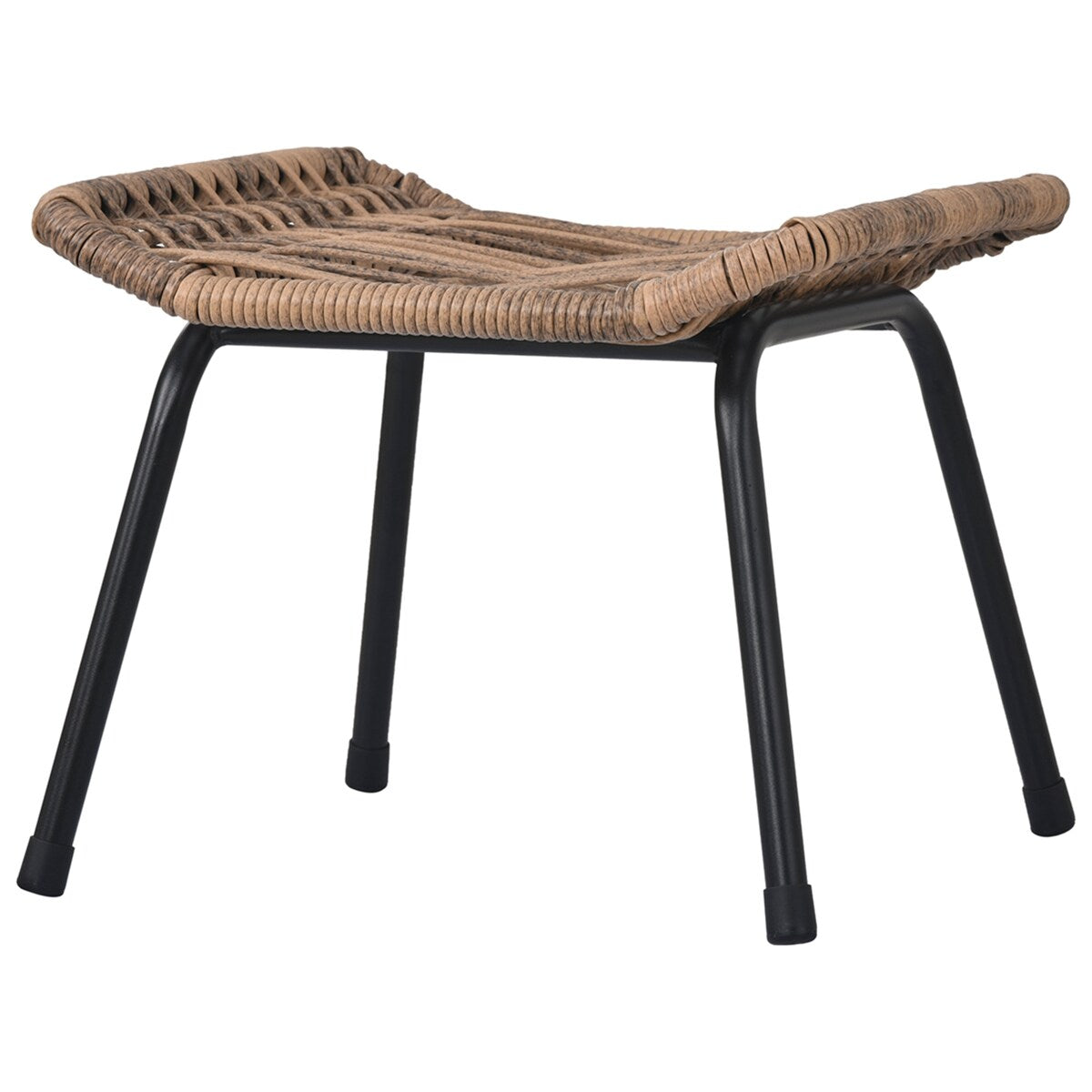 Patio 5-Piece Rattan Conversation Set with Stools