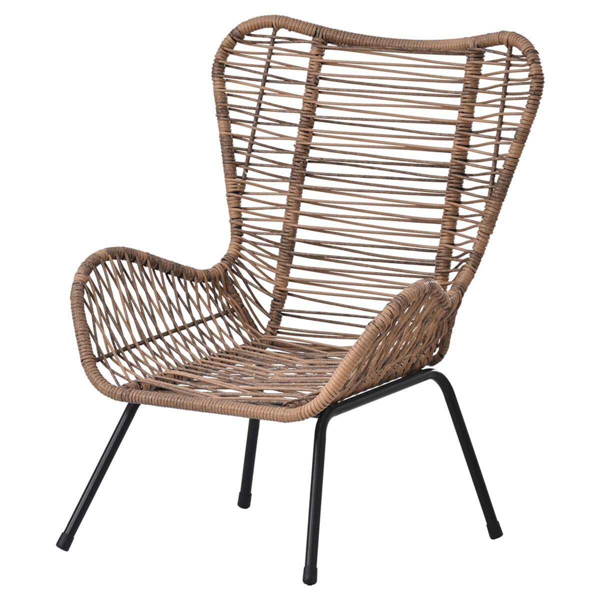 Patio 5-Piece Rattan Conversation Set with Stools