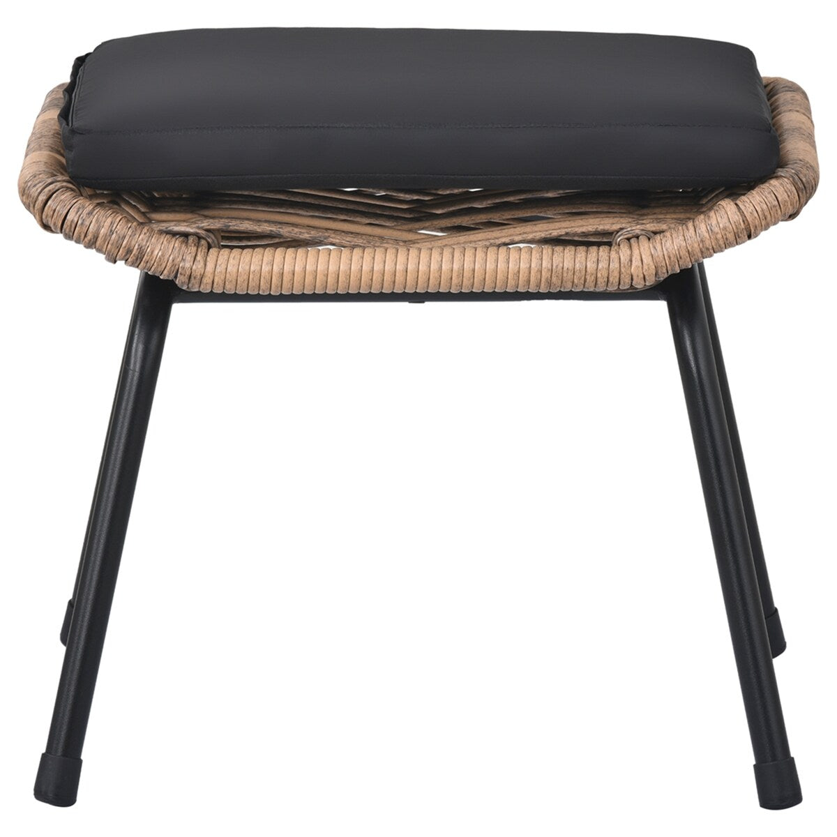 Patio 5-Piece Rattan Conversation Set with Stools