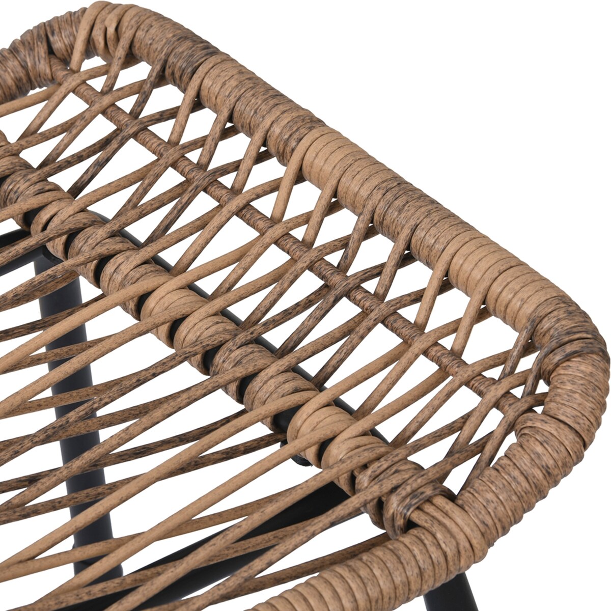 Patio 5-Piece Rattan Conversation Set with Stools