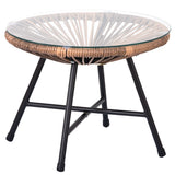 Patio 5-Piece Rattan Conversation Set with Stools