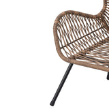 Patio 5-Piece Rattan Conversation Set with Stools