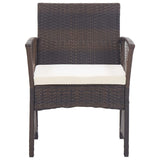 Patio Armchairs with Cushions 2 pcs Brown Poly Rattan