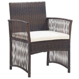 Patio Armchairs with Cushions 2 pcs Brown Poly Rattan