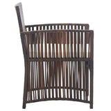 Patio Armchairs with Cushions 2 pcs Brown Poly Rattan