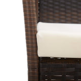 Patio Armchairs with Cushions 2 pcs Brown Poly Rattan