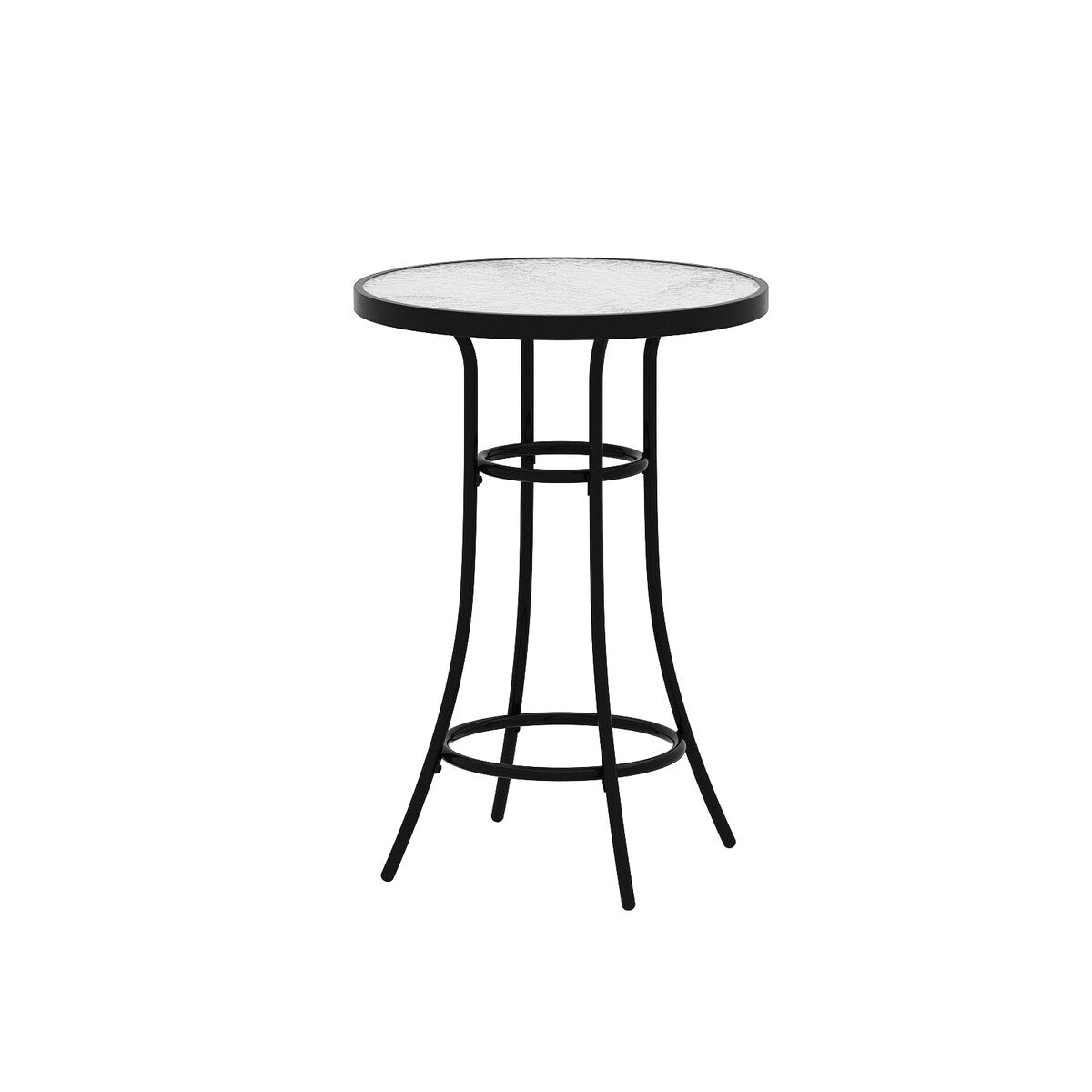 Patio Bistro Table WeatherResistant Black Metal Table Garden, Balcony