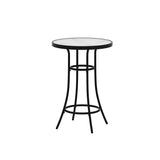 Patio Bistro Table WeatherResistant Black Metal Table Garden, Balcony