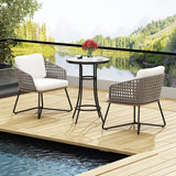 Patio Bistro Table WeatherResistant Black Metal Table Garden, Balcony