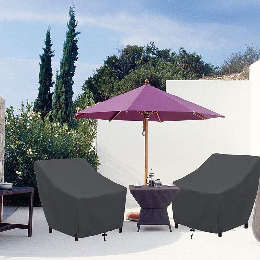 Patio Chair Cover Single or Stackable Furniture Waterproof Windproof Adjustable Fit - 39Lx31"Wx18"Dx29"H