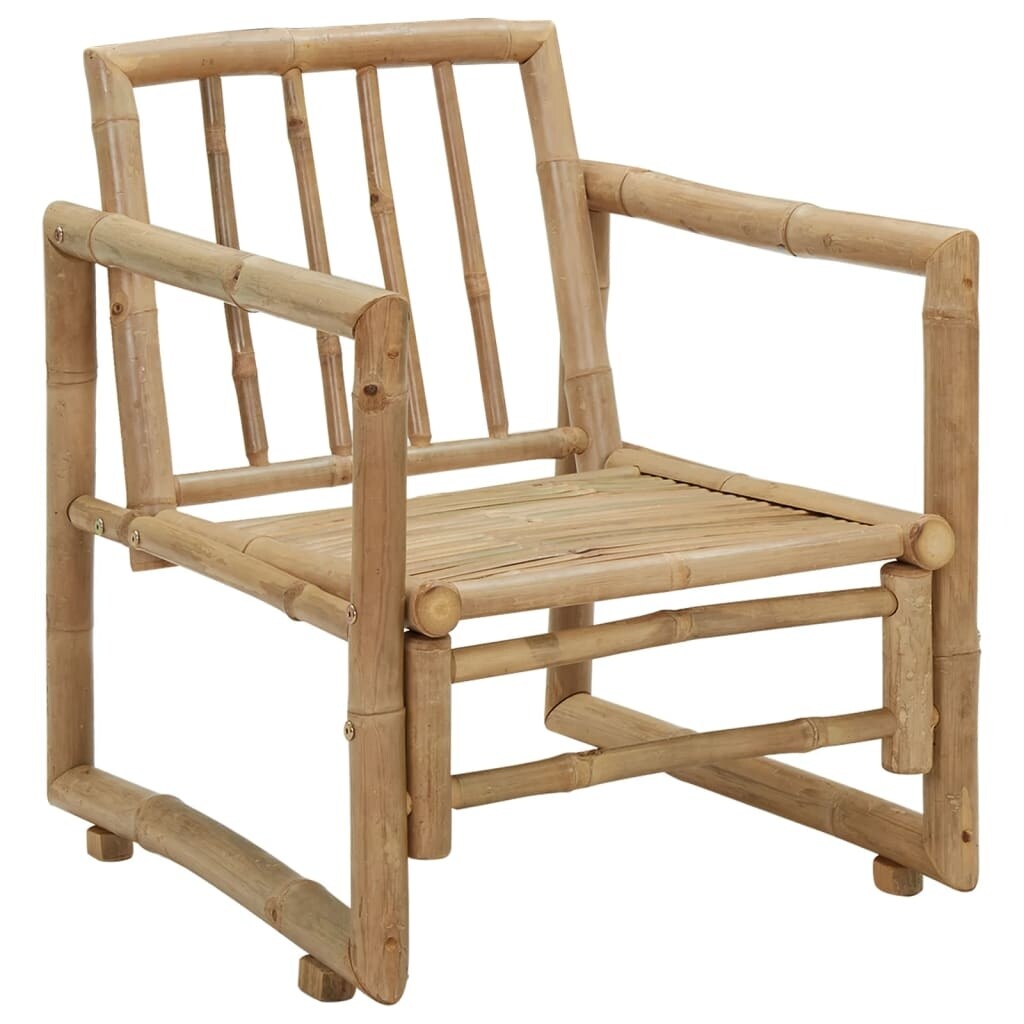 Patio Chairs 2 pcs with Cushions and Pillows Bamboo