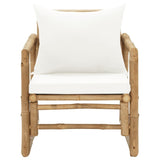 Patio Chairs 2 pcs with Cushions and Pillows Bamboo