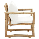 Patio Chairs 2 pcs with Cushions and Pillows Bamboo