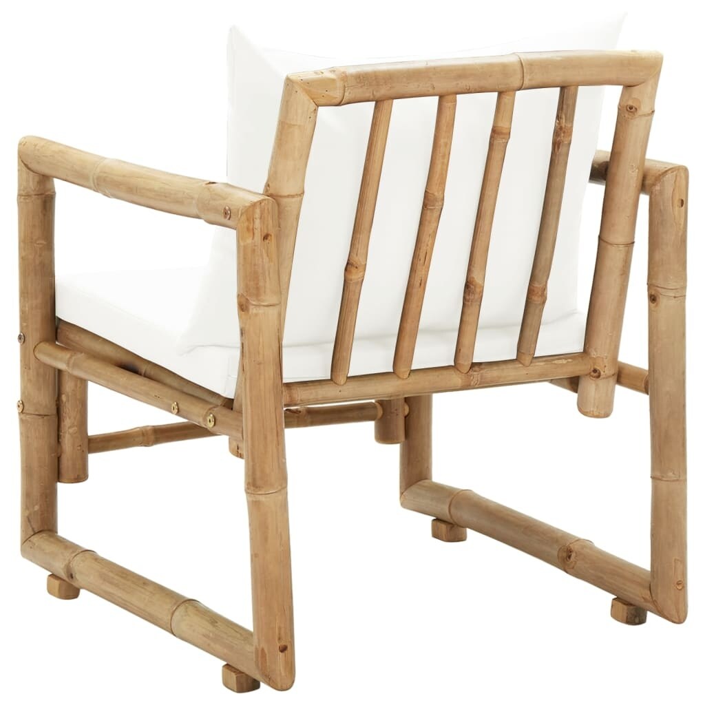 Patio Chairs 2 pcs with Cushions and Pillows Bamboo