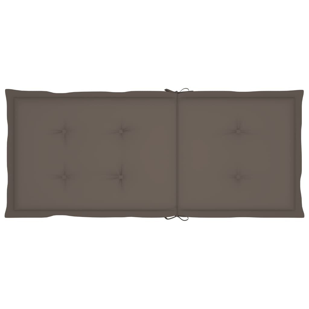 Patio Chairs 2 pcs with Taupe Cushions Solid Teak Wood