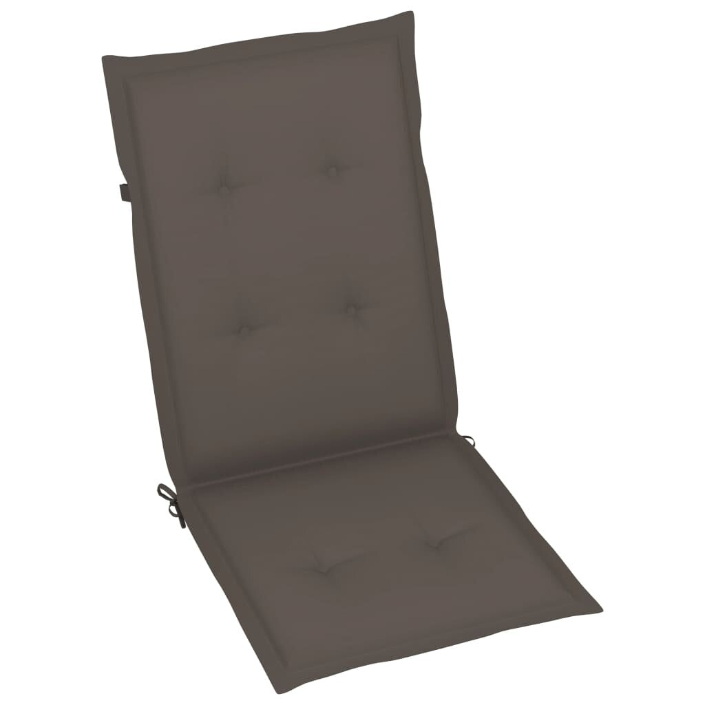 Patio Chairs 2 pcs with Taupe Cushions Solid Teak Wood