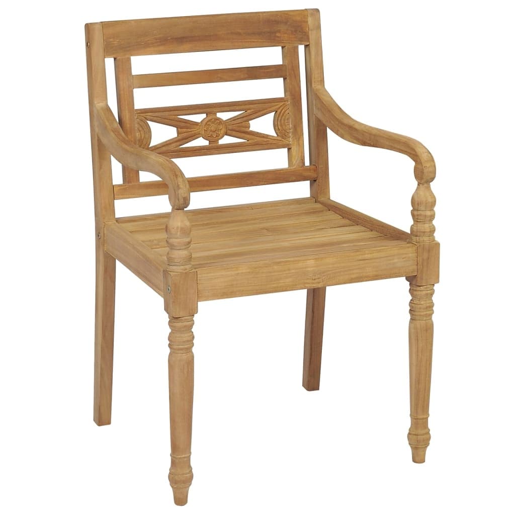 Patio Chairs with Cushions 6 pcs Solid Teak Wood