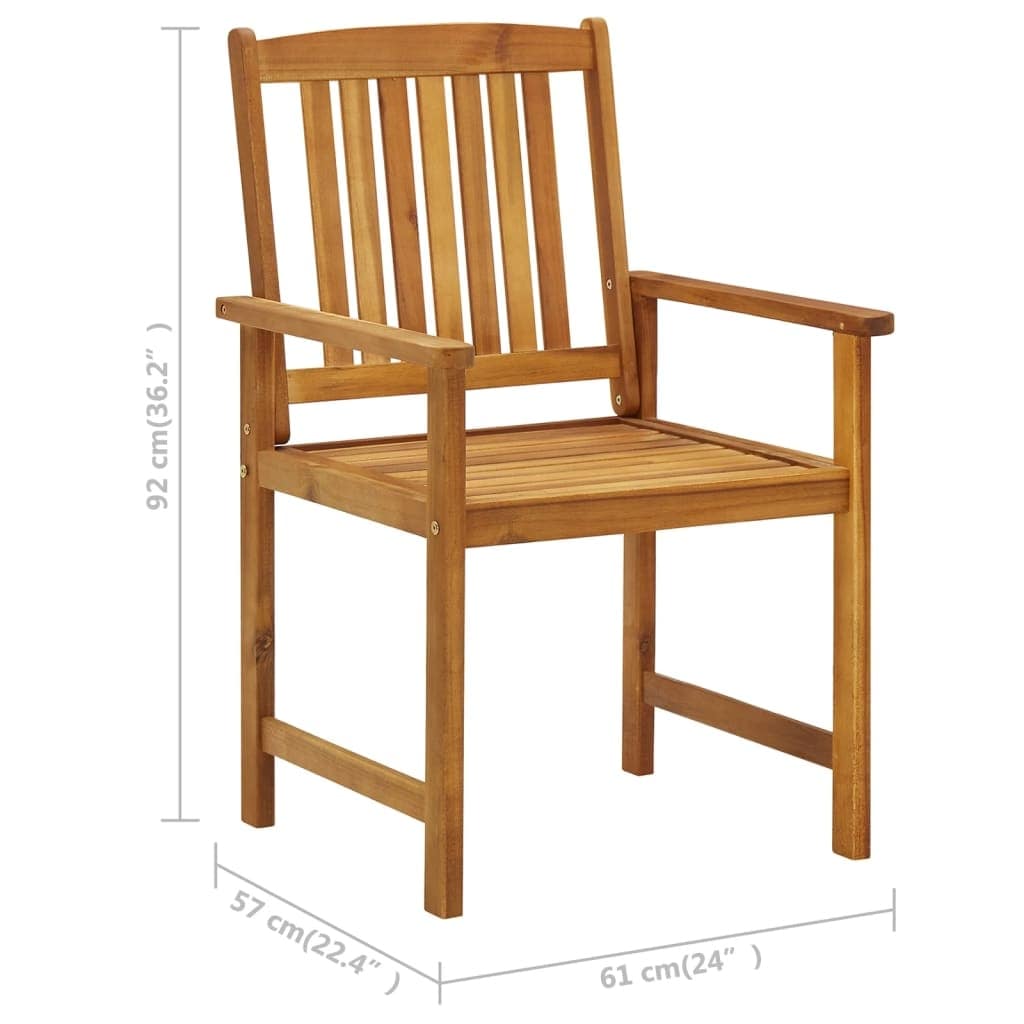 Patio Chairs with Cushions 8 pcs Solid Acacia Wood