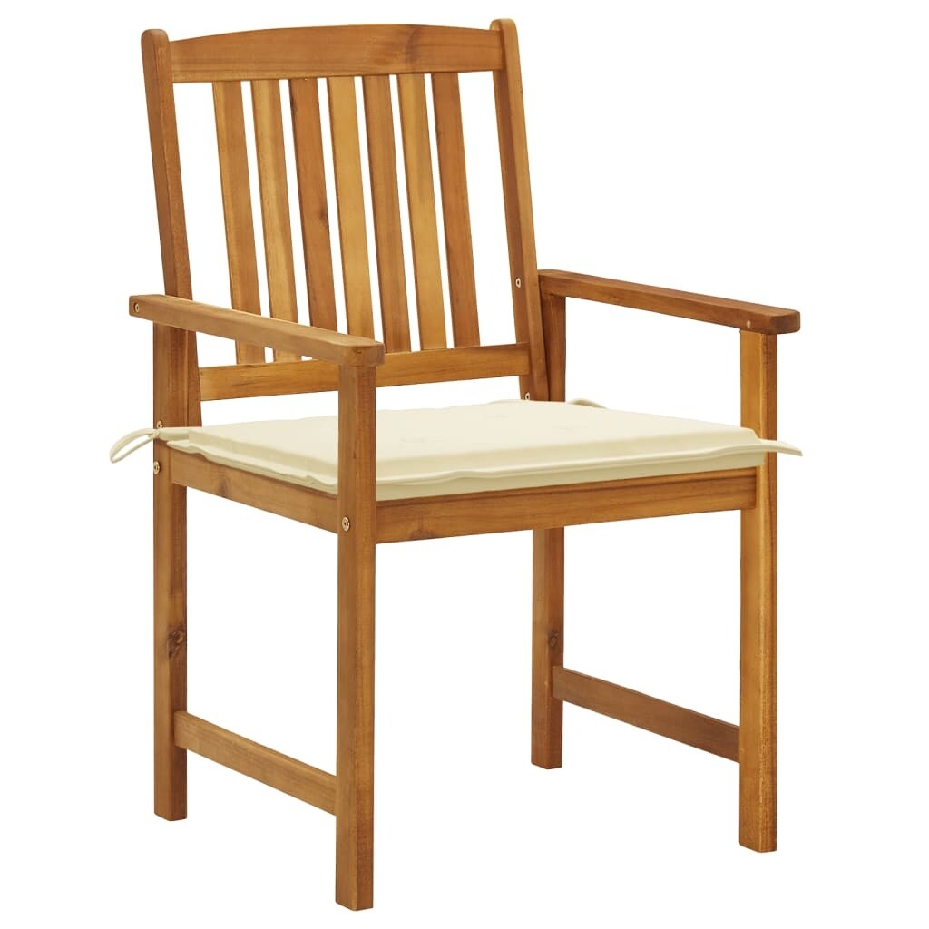 Patio Chairs with Cushions 8 pcs Solid Acacia Wood