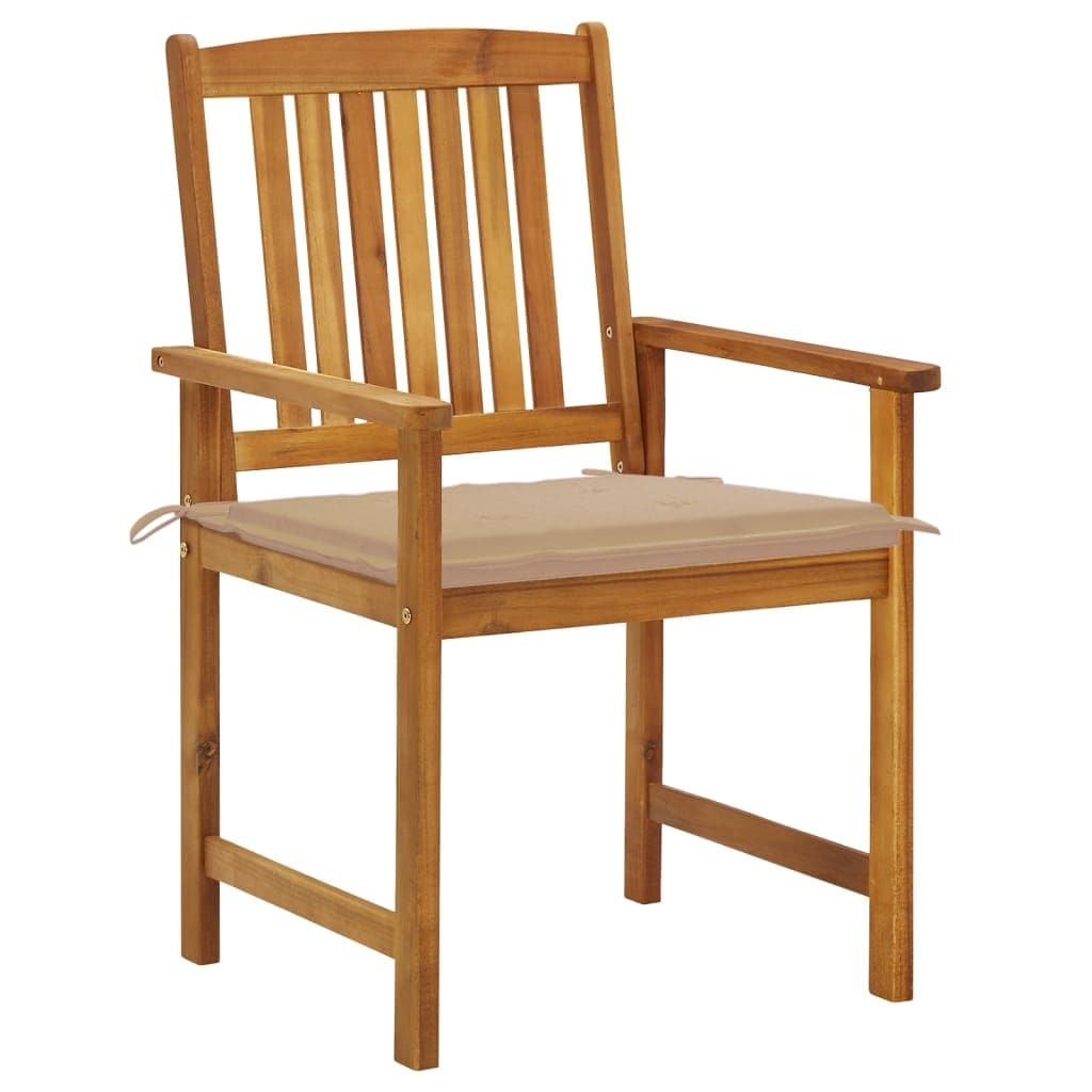 Patio Chairs with Cushions 8 pcs Solid Acacia Wood