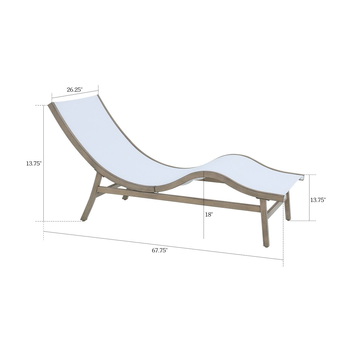 Patio Chaise Lounge Chair Outdoor Sun Lounger Set of 2