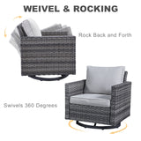 Patio Conversation Set with Fire Pit Table and Side Table