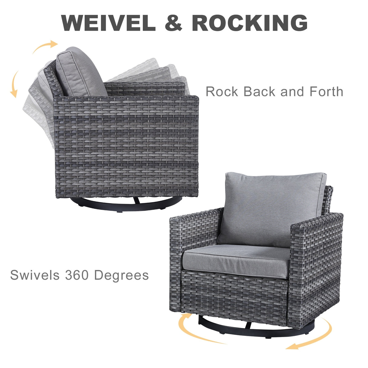 Patio Conversation Set with Fire Pit Table and Side Table