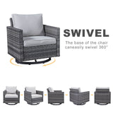 Patio Conversation Set with Fire Pit Table and Side Table