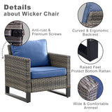 Patio Conversation Set with Fire Pit Table and Side Table