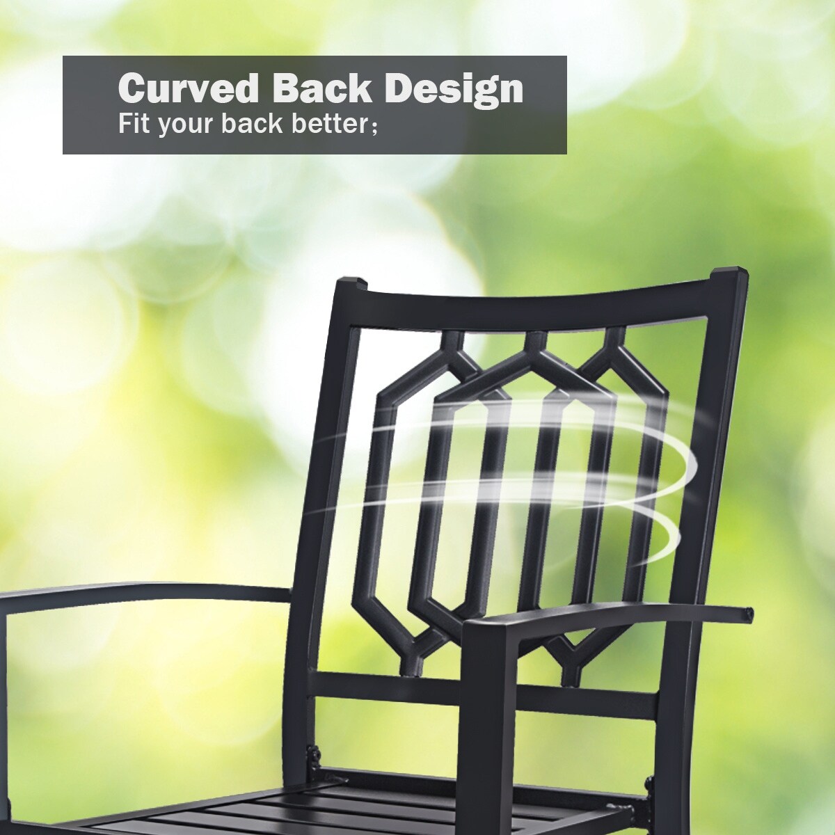 Patio Dining Chairs Set of 2 Outdoor Metal Stackable Arm Chairs - 25*22.5*35
