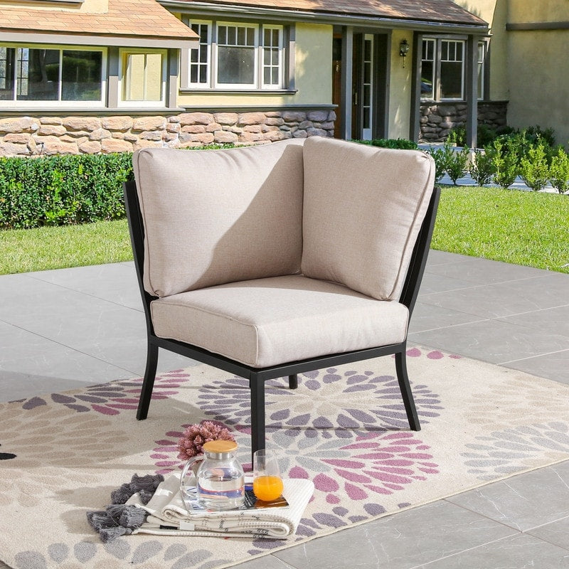 Patio Festival Outdoor Wave-Arm Col. Corner Chair