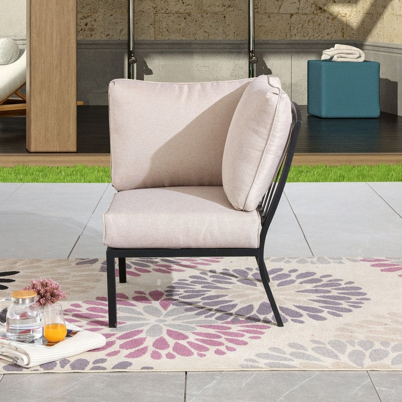 Patio Festival Outdoor Wave-Arm Col. Corner Chair
