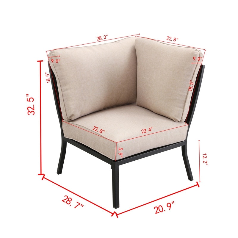 Patio Festival Outdoor Wave-Arm Col. Corner Chair