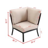 Patio Festival Outdoor Wave-Arm Col. Corner Chair
