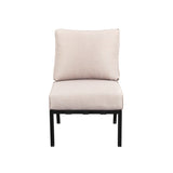 Patio Festival Outdoor Wave-Arm Col. Metal Armless Chair with Cushions