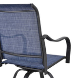 Patio Festival Outdoor Metal High Back Swivel Bar Chair (2-Pack)