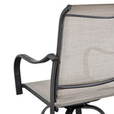 Patio Festival Outdoor Metal High Back Swivel Bar Chair (2-Pack)