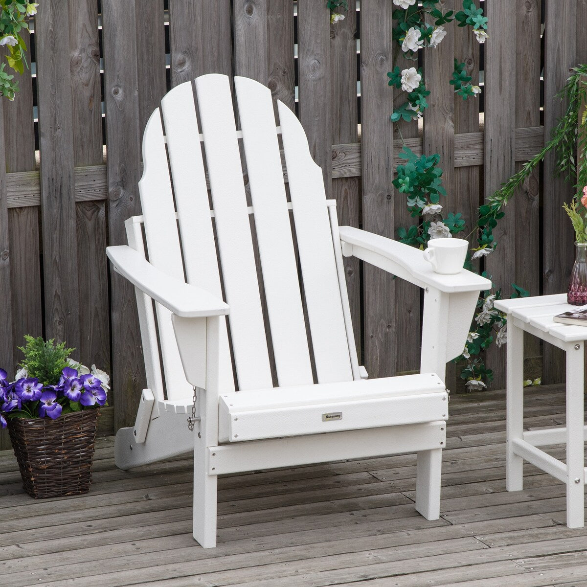 Patio Folding Adirondack Chair,Faux Wood Patio & Fire Pit Chair