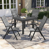 Pellebant Patio Folding Dining Chairs Aluminum Padded Adjustable
