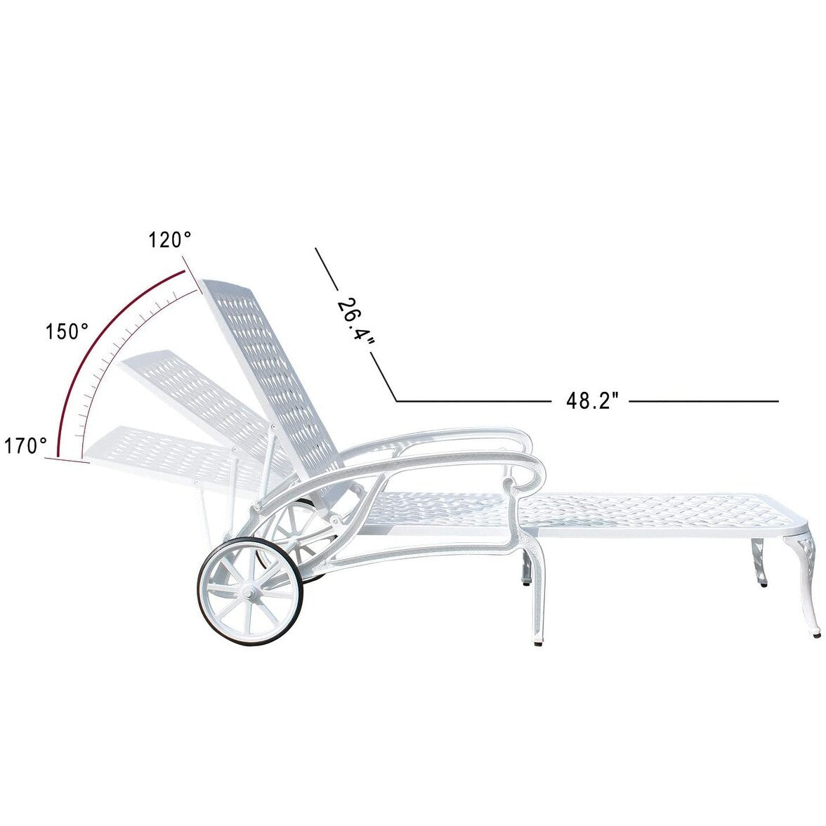Patio Furniture Aluminium Cast Outdoor lounge chair 1pcs