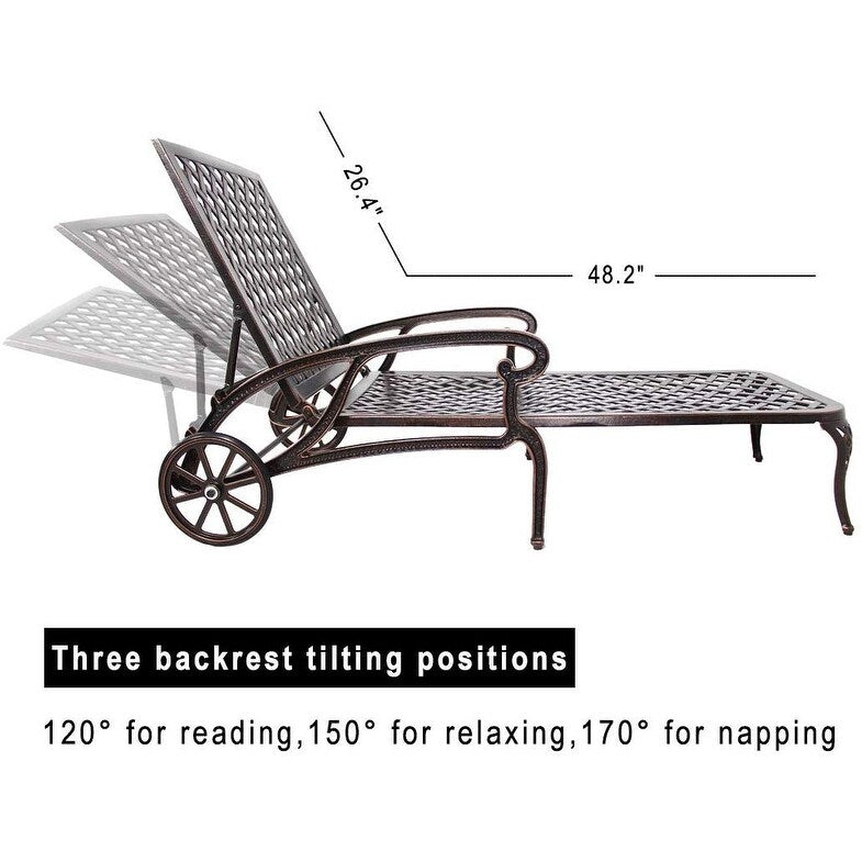 Patio Furniture Aluminium Cast Outdoor lounge chair 1pcs