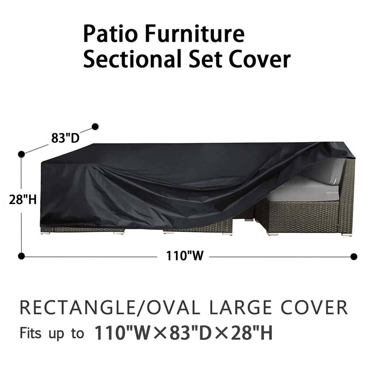 Patio Furniture Cover Waterproof Heavy Outdoor Dining Table Set Cover-fit 8-12 seat