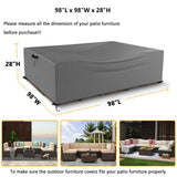 Patio Furniture Cover Waterproof Heavy Outdoor Dining Table Set Cover-fit 8-12 seat