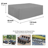 Patio Furniture Cover Waterproof Heavy Outdoor Dining Table Set Cover-fit 8-12 seat