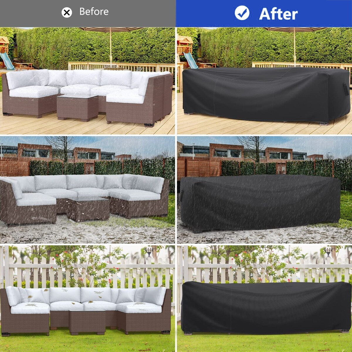 500D Patio Furniture Covers Thickening Outdoor Cover Protective