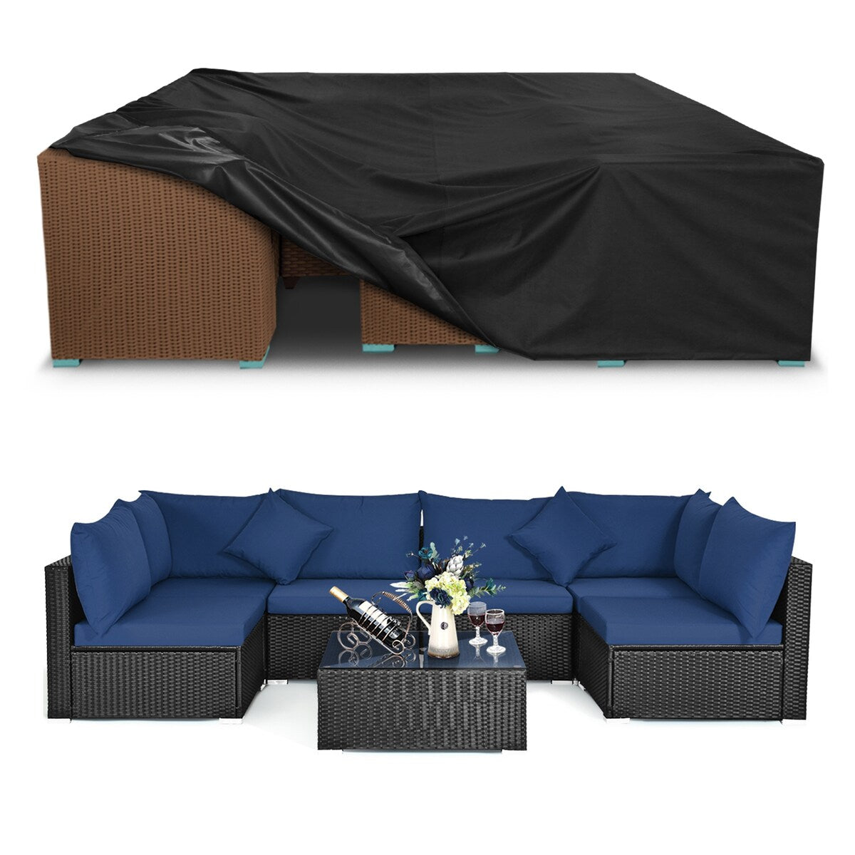 500D Patio Furniture Covers Thickening Outdoor Cover Protective