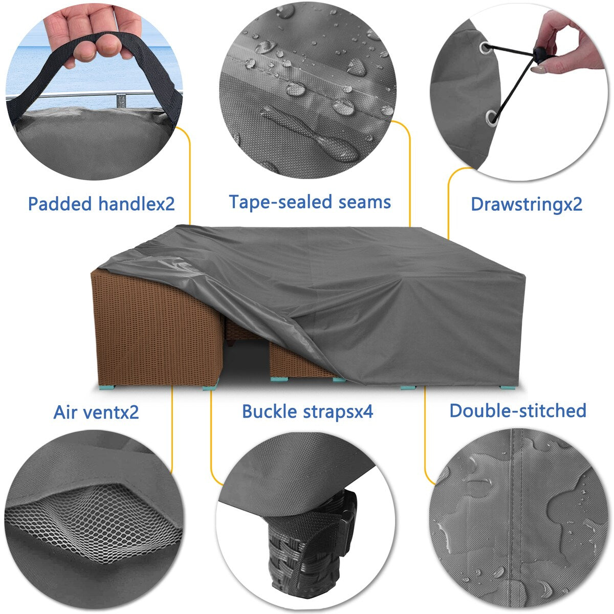 500D Patio Furniture Covers Thickening Outdoor Cover Protective