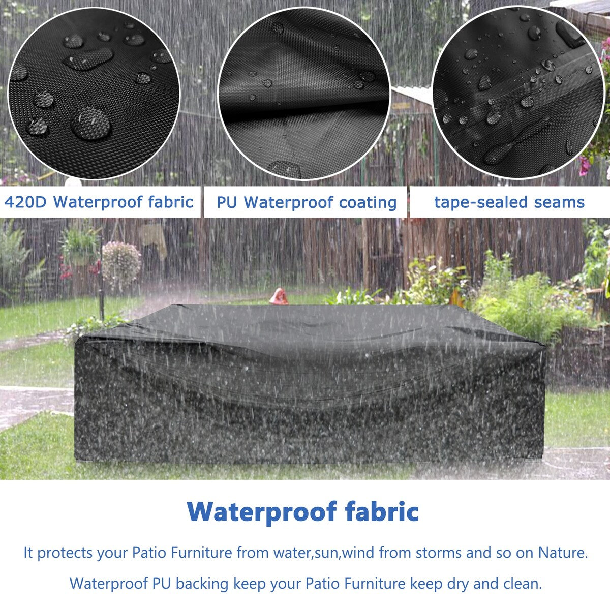 500D Patio Furniture Covers Thickening Outdoor Cover Protective