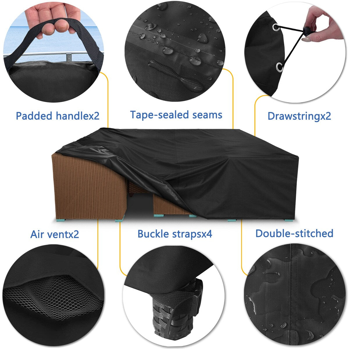 500D Patio Furniture Covers Thickening Outdoor Cover Protective