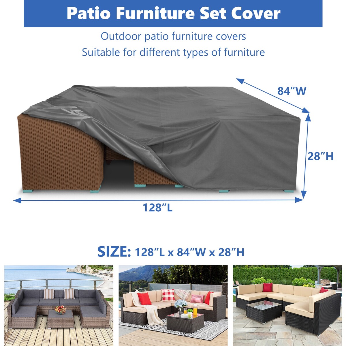 500D Patio Furniture Covers Thickening Outdoor Cover Protective